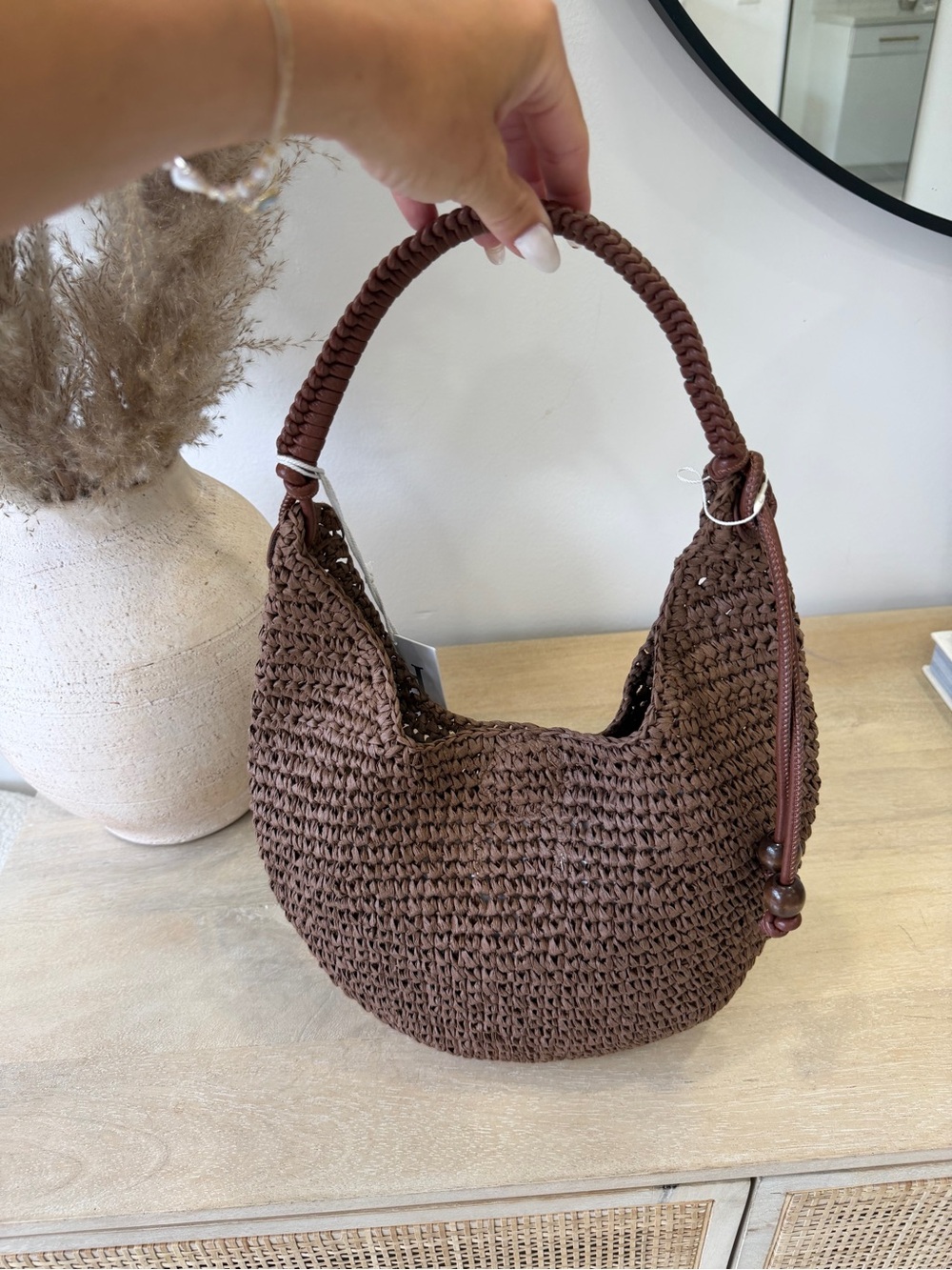 Haute Hippie Brown Woven Shoulder Bag